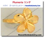 Plumeria リング　 - ハワイアン　ゴールドジュエリー