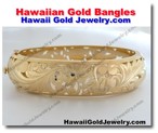 Hawaiian Gold Bangles - Hawaii Gold Jewelry