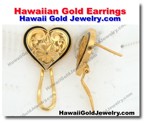 Hawaiian Gold Earrings - Hawaii Gold Jewelry