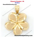 Plumeria Pendant #8 28x28mm  - Hawaiian Gold Jewelry