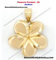 Plumeria Pendant #8 28x28mm  - Hawaiian Gold Jewelry