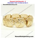 Puanani Link Bracelet Plain Border 2 17mm 17x19mm (to Size 7) - Hawaiian Gold Jewelry